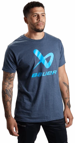 Bauer Core Lockup Short Sleeve Crew Tee Adult -Hockey Supremacy Deals Store 1059666 NVY Mens 1266