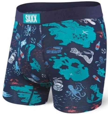 SAXX Vibe Boxer Brief Navy Treasure Map 1 SAXX Vibe Boxer Brief Navy Treasure Map