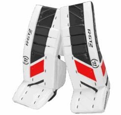 Warrior Ritual GT2 Junior Goalie Pads (w/ Knee Pads) -Hockey Supremacy Deals Store warrior ritual gt2 junior goalie pads white black red